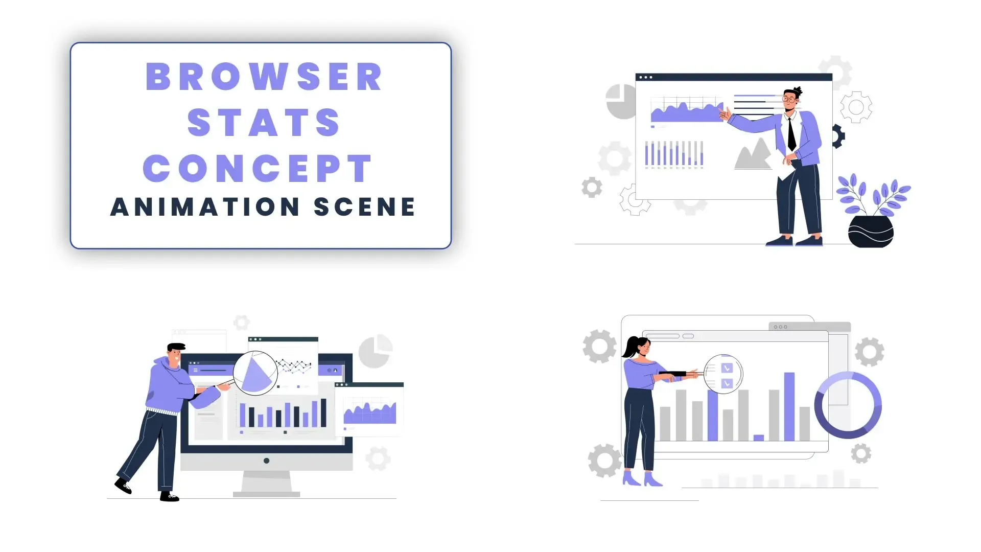 Browser Statistics and Analytics Explainer Animation Scene